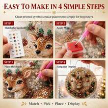 Christmas Pearl Diamond Painting Suncatcher Set, DIY Handmade, Pre-Assembled Metal Chain, Acrylic Disc With Lace Edge, 3D Mixed Color Size Pearl Beads, Holiday Window And Wall Decor - Sets - View 7