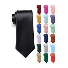 1PC Men's Solid Color Tie, Business Formal Narrow Tie (5cm Wide), Suitable For Daily Wear, Wedding, Banquet, Party, Cocktail Party, Gift - Multicolor - View 1
