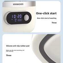 Portable Mini Washing Machine, 3000mAh Wireless Rechargeable Small Washer, Deep Cleaning For Underwear Socks Baby Clothes, For Apartment Travel Camping Hotel Use - White - View 7