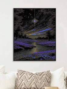 DIY Glowing Starry Night Landscape (Frameless 8x12 / 16x20 Inches) Paint By Numbers Kit(Acrylic) Arts & Crafts For Adult Beginners, Home Wall Decor, And Creative Holiday Gifts For Relaxing - Sets - View 5