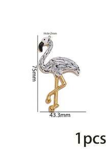 1 Pc 304 Stainless Steel Enamel Animal Pendants, Colorful Flamingo & Zebra Charms, Cute Wild Animal DIY Accessories Necklace Bracelet Making - Multicolor - View 11