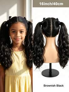 Tie-Up Double Wave Ponytail Hair Extensions, Synthetic Fiber Curly Drawstring Ponytail Wig, Suitable For Girls, Soft Large Wave Curly Hair Piece, Easy To Wear, Suitable For Daily, Halloween, Christmas Party And Cosplay, Multiple Lengths Available - Multicolor - View 22
