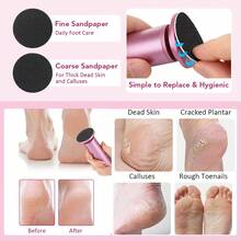 Hailicare Electric Foot Callus Remover, Automatic Foot File, With 20 Replacement Sanding Discs, Electric Foot Grinder, USB Powered, No Rechargeable, For Toe Nail And Foot Care - Pink - View 6