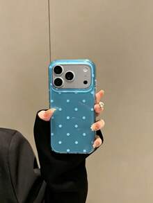 New Blue Polka Dot Phone Case Compatible With Apple 17 Pro Max, 16, 15 Pro, Unique High-End Niche Design With Crossbody Strap, Full Coverage Protective Cover For Women - Blue - View 4