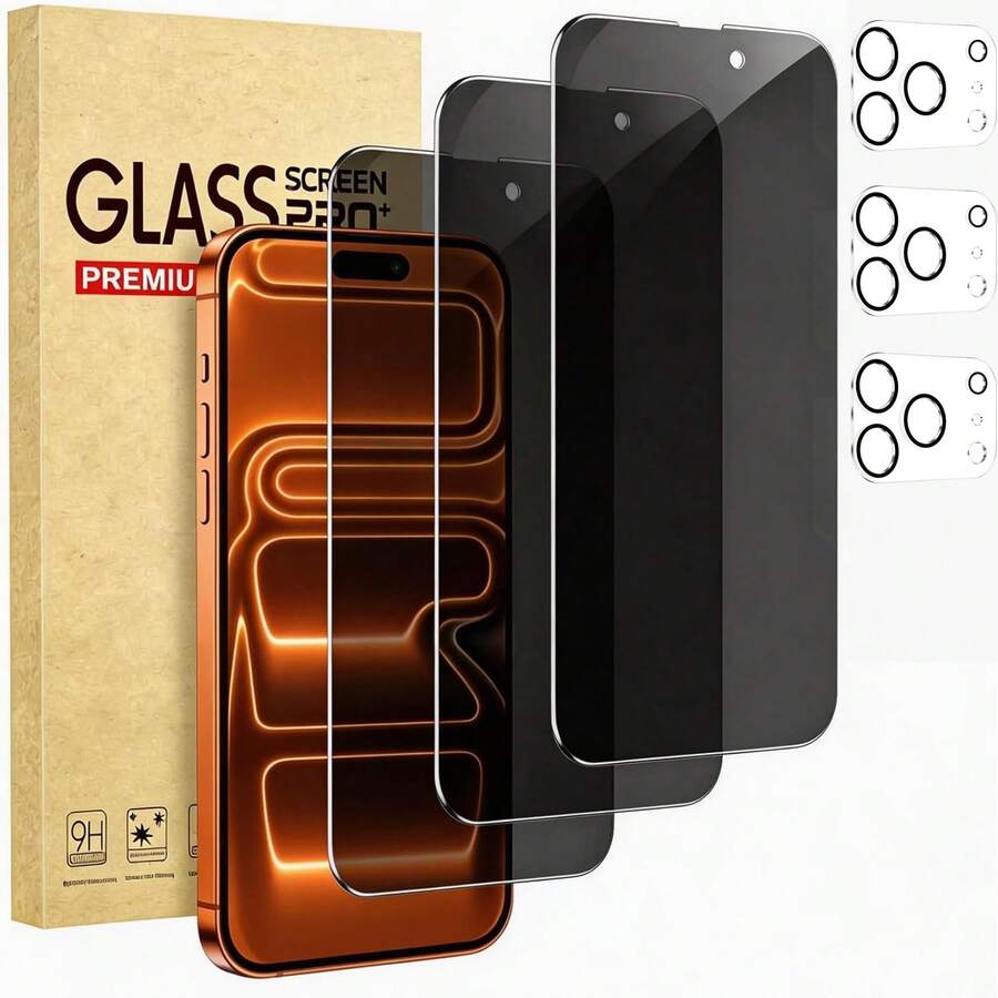3 قطع واقي شاشة زجاجي مقسى للخصوصية 18 Pro Max، متوافق مع iPhone 17 Pro Max/17 17 Pro/17 Air/16 Pro Max/16/16 Pro/16 Plus/15 Pro Max/15/15 Pro/15 Plus/14 Pro Max/14/14 Pro/14 Plus/13 Pro Max/13/13 Pro/12/12 Pro/12 Pro Max/11/11 Pro Max السلسلة الكاملة - الأسود - مشاهدة 1