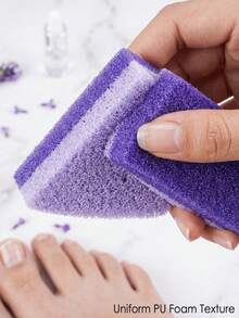 1pc Purple Pumice Stone, PU Material, Professional Exfoliating Scrubbing Stone, Suitable For Removing Foot Calluses And Dead Skin, Foot Scrubber, Exfoliating Tool, Double-Sided Foot File, Pumice Stone, Foot Brush, Home Personal Cleaning And Foot Care Tool. Can Be Used As A Christmas Gift, Creative Men's Gift Or Bathroom Accessory. Foot Care, Foot Scrubber - Multicolor - View 3