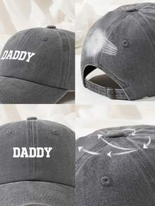 1pc Men's Retro DADDY Letter Print Baseball Cap Casual Adjustable Outdoor Sun Hat Trucker Gift For Father's Day Birthday - A - View 5