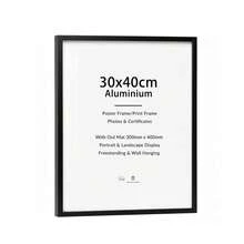 Mosearon 1件/2件/3件/4件鋁合金相框，經典黑色長方形30x40cm相框，A4照片框，海報框，無卡紙，適合作為度假禮物送給朋友和家人，可橫掛或豎掛 - 黑色 - 查看 22
