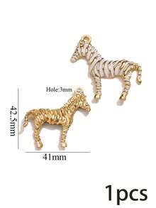 1 Pc 304 Stainless Steel Enamel Animal Pendants, Colorful Flamingo & Zebra Charms, Cute Wild Animal DIY Accessories Necklace Bracelet Making - Multicolor - View 8