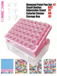 New Diamond Painting Tool Kit, Bead Bottle Storage Rack, 42 Mini Bead Storage Boxes, 4 Sticker Sheets, 1 Large Storage Box, DIY Craft Supplies - Set - View 17