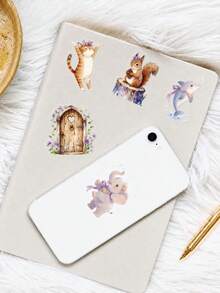 50Pcs PET Fairy Fantasy Stickers, Patterns Of Fairies With Flowers, Mushrooms, Castles And Rainbows, Suitable For Journals, Water Bottles, Notebooks, Storage Boxes, Skateboards, Helmets, Luggage, Laptops, Guitars, Tablets - Multicolor - View 5