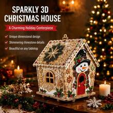 1pc DIY House Christmas Pearl Diamond Painting Kit, Christmas Pearl Beads Handmade Art, Suitable For Adults & Beginners, Diamond Rhinestone Painting Set, Handmade Home Decor Gift - Multiple Styles - View 6