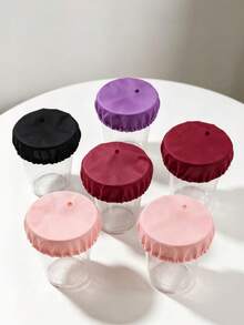 10/5/1pc Beverage Cup Covers, For Alcohol Protection, Reusable Waterproof Fabric Beverage Cup Covers, With Straw Hole, Prevent Beverage From Being Spiked In Bars - Multicolor - View 3