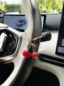 Cute Cherry Fruit Car Steering Wheel Decorative Chain, Car Steering Wheel Accessory, Car Pendant - Cherry - View 10