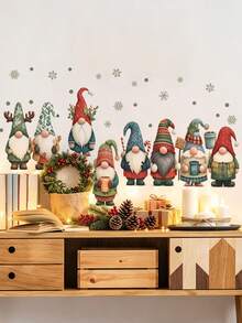 mama look 1pc, Multi-Style, Christmas Decoration Wall Sticker, Green Santa Claus, Christmas Puppet, Elf Standing In A Row, Deer Christmas Series Sticker, PVC Self-Adhesive Removable Wall Sticker, Suitable For Bedroom, Living Room, Study, Dining Room, Bathroom, Home Wall Decoration, Door Sticker/Toilet Sticker - Multiple Styles - View 13