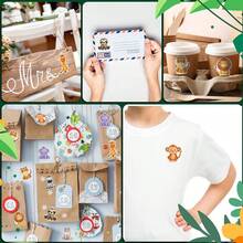 500pcs Watercolor Animal Doodle Roll Stickers, 1 Inch Asymmetrical Pattern, Suitable For Stationery, Planner DIY, Teacher Encouragement, Gift Wrapping, Card, Envelope, Magazine Decoration, Holiday Party Atmosphere, PVC Self-Adhesive Stickers - Watercolor Animals - View 5