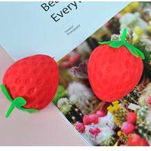 Strawberry Shaped Stress Relief Toy, Office Desk Gadget, Squeeze Toy - Multicolor - View 13