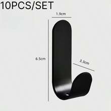 10PCS/SET Kait Perekat Bentuk J Tanpa Bor, Kait Tipe L Tahan Beban Berat Tanpa Paku untuk Gantungan di Dapur, Kamar Mandi, dan Belakang Pintu - View 6