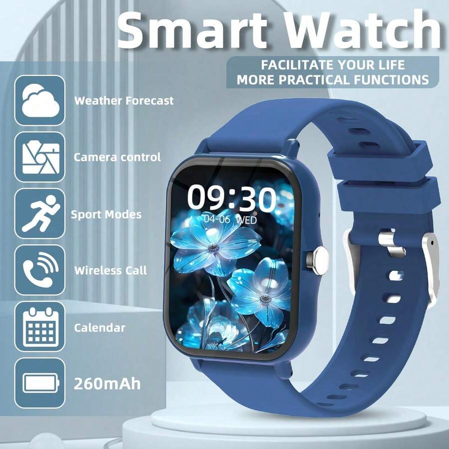 2026 New 1.83 Inch HD Full Touch Screen Smart Watch, Unisex, Multiple Sports Modes With Message & Call Notifications, Multi-Function Sports Wristwatch, Suitable For Holiday Gifts