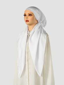 1PC Women's Solid Color Satin Elastic Headscarf Instant Hijab, New Satin Easy-To-Wear Headscarf, High-End Draping With Glossy Finish, Fashionable Versatile Slouchy Headscarf Hijab Scarf, Convenient To Wear Casual Versatile Suitable For Daily Use - Multi-color Satin Elastic Headband - View 20