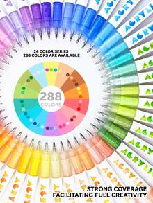 GuangNa High Gloss Acrylic Gel Pens 12/72/168/288 Colors Set, 1.0mm Hard Tip, High Pigment Concentration And Large Capacity Water-Based Ink. Can Create 3D Painting Effects, Suitable For Wood, Ceramic, Metal, Glass And Rock Painting, Back To School Gift - Sets - View 11