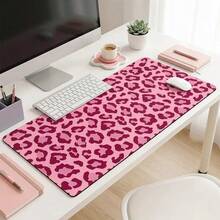 Pink Leopard Print Mouse Pad | Non-Slip Rubber Desk Mat, With 2D Flat Printing, Durable And Stylish, Suitable For Gamers And Office Use, Perfect For Halloween And Christmas, Reusable - Pink Leopard Print - View 7