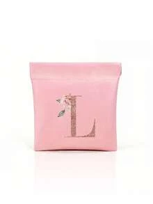 Sparkling Rose Letters Stamp Mini Storage Pouch, Women's Coin Purse, Self-Closing Multi-Functional Organizer Bag Chargers And Cables - Portable Carrying Pouch Suitable For Lipstick, Coins, Earphones, Data Cables, Keys, Jewelry, And Charging Cords - Multicolor - View 16