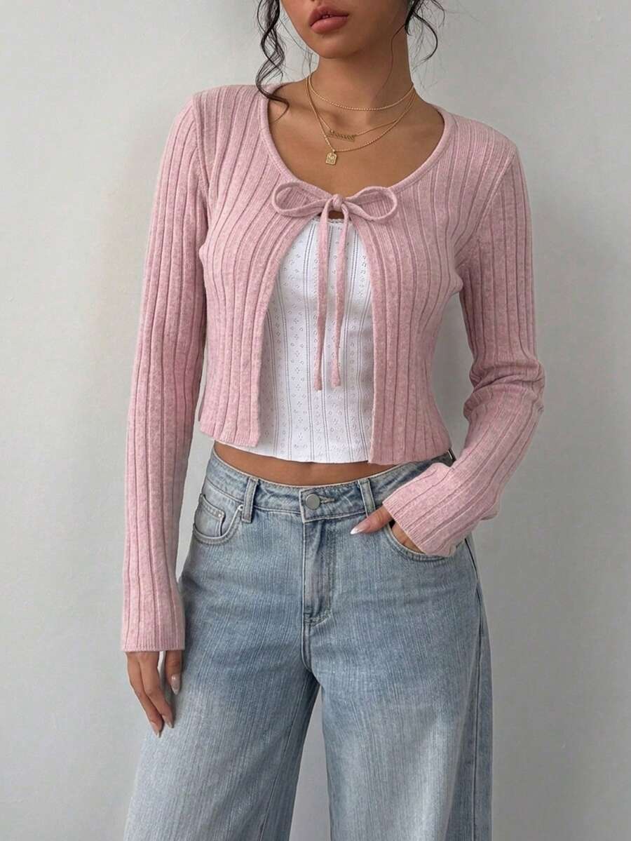 Women Cardigans - Pink - View 1