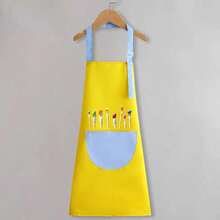 1pc-Art Classroom, School Boys & Girls Sleeveless Painting Apron With Cartoon Pocket, Multi-Functional Waterproof & Paint-Resistant Apron For Elementary Students, Suitable For Children Around 1.1-1.3 Meters Height. Back To School Season - Multicolor - View 11