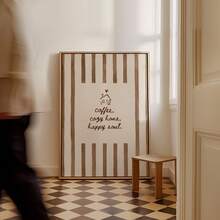1pc Frameless Cozy Neutral Home Coffee Quote Wall Art Dorm Gift - Multi-color - View 6