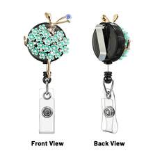 1PC Rhinestone Retractable Badge Reel Keychain, Adjustable Length, Hard Shell ID Holder Clip For Bus Card, ID Card, Work Badge, Student ID, Exhibition Pass, Event Party ID Card Holder - Ballet Girl - View 18
