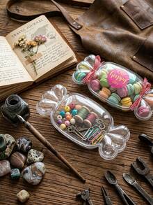 (Reusable Packaging Box) Candy-Shaped Transparent Plastic Dessert Box With Lid, Clear Individual Mousse Cake Container, Wedding Birthday Party Favor Snack Packaging Box - Multicolor - View 8