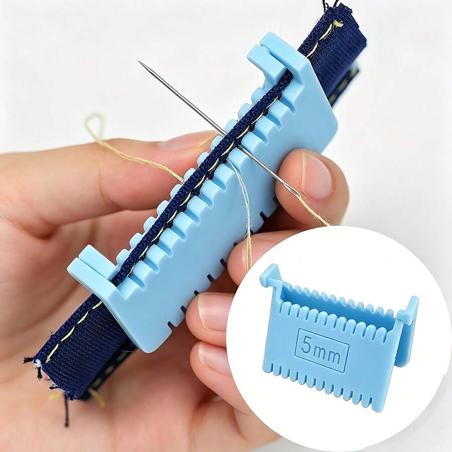 Sturdy Hinge Handheld Sewing Tool | Includes 3 Sizes (/3mm/4mm/5mm), With Anti-Puncture Design, Double-Sided Guide Pins, Side Positioning Scale | Ergonomic Fabric Sewing Enhancer, Sturdy Hinge, Perfect Gift For Mothers, Partners, Friends And Elders, Solves Pricking And Flatness Issues - Seam Ripper - View 1