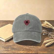 1pc Spider Web Embroidered Washed Baseball Cap Vintage Distressed Soft Crown Adjustable Casual Sun Hat For Men Women - Multicolor - View 14