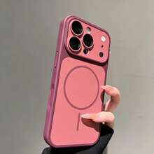 奢華鮮豔色彩磁吸手機殼，相容 iPhone 18 Pro Max 18 Pro，支援磁吸無線充電，附螢幕保護貼，相容 iPhone 16 Pro Max 17 Pro Max 16 Plus 17 12 11 15 14 13 - 櫻桃紅 - 查看 7