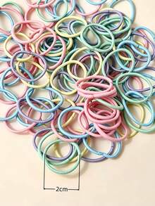 50pcs Women's Hair Ties, 2cm Hair Bands, Rubber Bands, Elastic Hair Ropes, Small Rubber Bands Decoration, Daily Commute - Multicolor - View 4