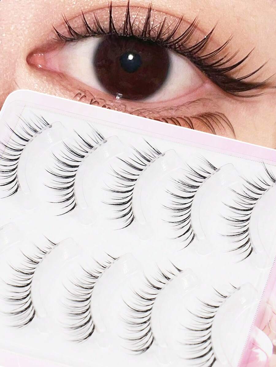 Ayrmilla 5 Pairs Of False Eyelashes, Fine And Elongated Eyelashes, Suitable For Various Occasions Such As Wedding Parties, Daily Work, Weddings, Etc,Slender And Black, Multi-Layer False Eyelashes, Comfortable, Exquisite, Fashionable And Popular Beauty Tools. - Black - View 1