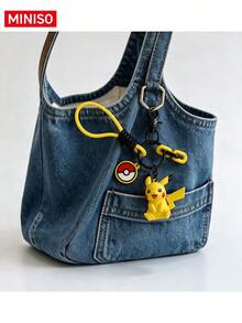 MINISO Pokemon 皮卡丘 & 耿鬼包包掛飾鑰匙圈，附寶可球掛飾手腕帶，適用於手提包、背包、鑰匙，生日聖誕禮物 - 款式 1 - 查看 4
