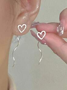 rundraw 1 Pair Women's Cat Eye Stone Rhinestone Leaf Dangle Earrings, Suitable For Daily Wear - Multicolor - View 6