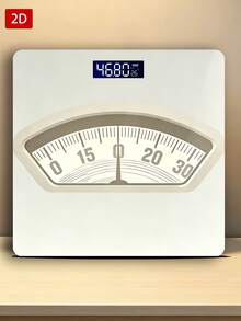 2D Tempered Glass Digital Scale, Digital Body Weight Scale With Step-On Weighing Technology, Thick Tempered Glass LED Bathroom Scale, Digital Scale Gift Weight Loss Scale, Max Capacity 400LB/180KG, Uses AAA Batteries (Not Included) - A - View 9