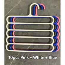 1/3/5/10pcs Multi-Function Scarf Hanger, Plastic 5-Tier Storage Rack For Clothes And Pants, Non-Slip Silk Scarf Organizer, Scarf Hanging Rack - Multicolor - View 8