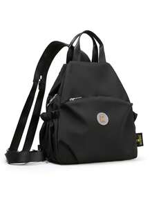 Ransel Kecil Minimalis Warna Polos dari Kain Oxford, Ringan, Multi-Kompartemen, Tahan Air, Tas Perjalanan Kasual untuk Komuter dan Perjalanan Jarak Pendek - MultiWarna - View 9