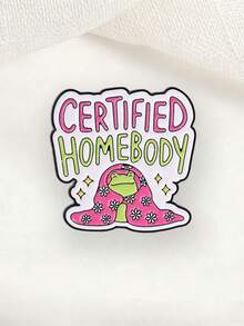Certified Homebody Frog Enamel Pin Cozy Blanket Daisy Cartoon Lapel Badge For Backpack Jacket Decor - Multicolor - View 5