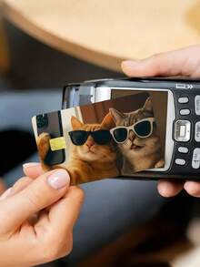 5pcs Funny Cat Official Credit Card Stickers, Privacy Protection Card Sleeve, Selfie Pet Cat Pattern Birthday Gift, PVC Material Anti-Fingerprint Anti-Scratch Wear-Resistant Card Sleeve, Suitable For Men, Women, Couples, Small Chip Card, Bank Card Decoration Sticker, Credit Card, Transportation Card, Student Campus Card Personalized DIY - Multiple Styles - View 1