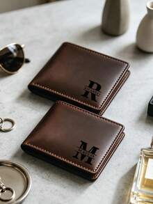 1pc Personalized Wallet - Customizable Engraving, Dual-Color Design (Black/White), Zipper Closure, Multiple Card Slots - Valentine's Day/Anniversary/Birthday Gift (Unisex) - Everyday And Special Occasion Wallet - Minimalist Unisex Wallet, Card Holder, Exquisite Craftsmanship - Multicolor - View 2