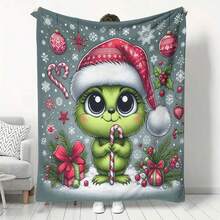 The Grinch بطانية فلانيل خضراء بتصميم وحش، بطانية فلانيل ناعمة ودافئة وسميكة للشتاء، بطانية قيلولة مكتبية بتصميم شخصية كرتونية أنمي لطيفة، بطانية دافئة للتخييم في الهواء الطلق، بطانية مرتبة دافئة للشتاء، بطانية أريكة، بطانية سفر، بطانية سرير، بطانية تكييف هواء، بطانية شال دافئة لمقعد السيارة، هدية عيد الميلاد للعائلة والأصدقاء، زي هالوين - متعدد الألوان - مشاهدة 10
