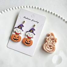 Halloween Series Polymer Clay Molds, Halloween Element Shaped Soft Clay Jewelry Making Molds, Handmade Earring Making Molds - Apricot - View 7