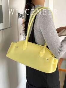 Summer Refreshing Underarm Large Bag Women's New Fashion PVC Jelly Bag Minimalist Commuter Shoulder Tote Bag - Yellow - View 2