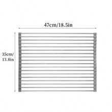 1pc Luxury Roll-Up Stainless Steel Dish Drying Rack - Space-Saving, Multi-Functional, Over-The-Sink Design, Portable, Foldable, Rust-Proof, Easy To Clean, Kitchen Sink Organizer, Tools And Mats, Perfect For Small Kitchens, Space-Saving Solution, Exquisite Cookware, Compact Storage Rack, High-Quality Metal, Corrosion-Resistant Material, Multi-Functional Tool, Suitable For Home Cooks - Multicolor - View 14