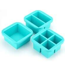 With Lid Silicone Freezing Mold Food Storage Box, Extra Large Silicone Ice Cube Tray, Food Preservation Box - Cadet Blue - View 12